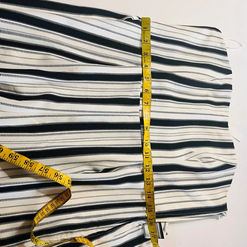 H&M Striped Strapless Belted Wide Leg Cropped JumpySize 12 NWT